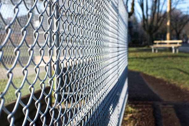 chain link sqaured fence made for a client in Greenwich, CT
