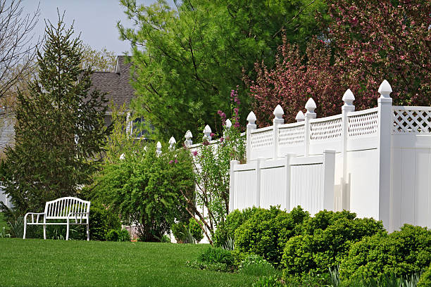 full length white iron fence for a big home in Greenwich, CT