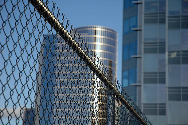 chain linked fence made to secure a Greenwich, CT business center